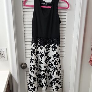 Black and White Beautiful Floral Mini Dress